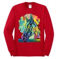 thumbnail image 2 of Colorful Horse Head Animal Lover Mens Long Sleeve Shirt, Red, 2XL, 2 of 3