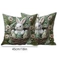 thumbnail image 3 of Staron Easter Bunny Pillow Covers 18x18 Inch Set of 2, Spring Decorative Pillow Cases Polyester Sofa Couch Decor, Easter Home Decor Throw Pillow Covers for Living Room Bedroom Patio, 3 of 7