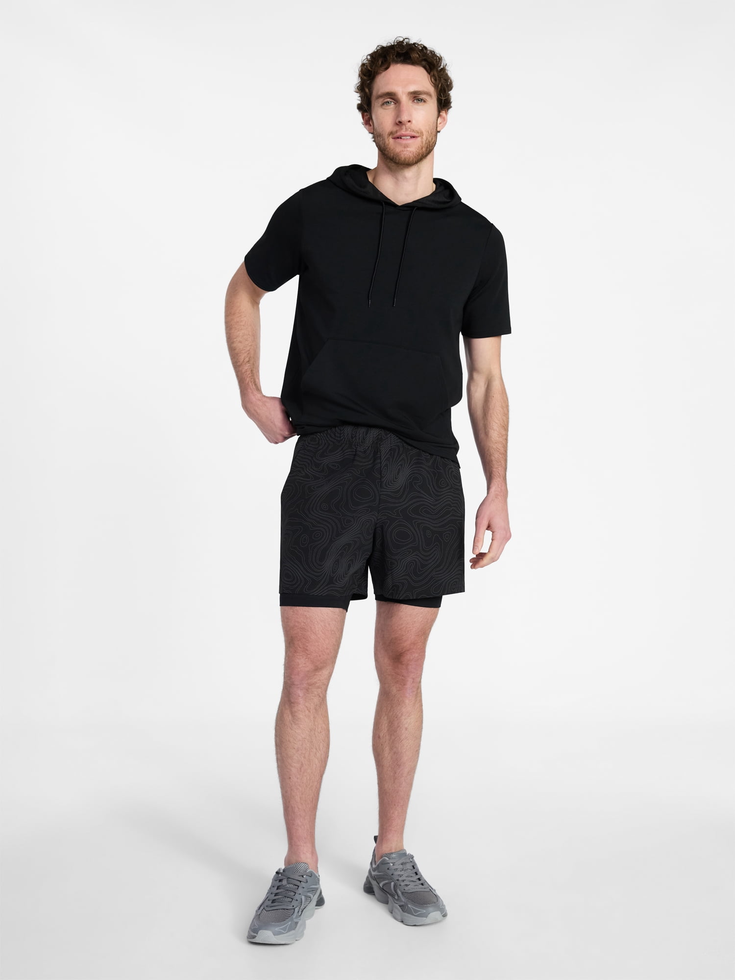 Athletic Works Men's and Big Men's 2 in 1 Gym Shorts with Liner, 6" & 8" Inseams, Sizes S-3XL