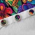 thumbnail image 4 of Manfei Boho Floral Black Out Curtains,Rustic Botanical Curtains Pack of 2 (42x63 Each),Rainbow Flower Bedroom Curtains For Kids,Breathable Home Decor, 4 of 6