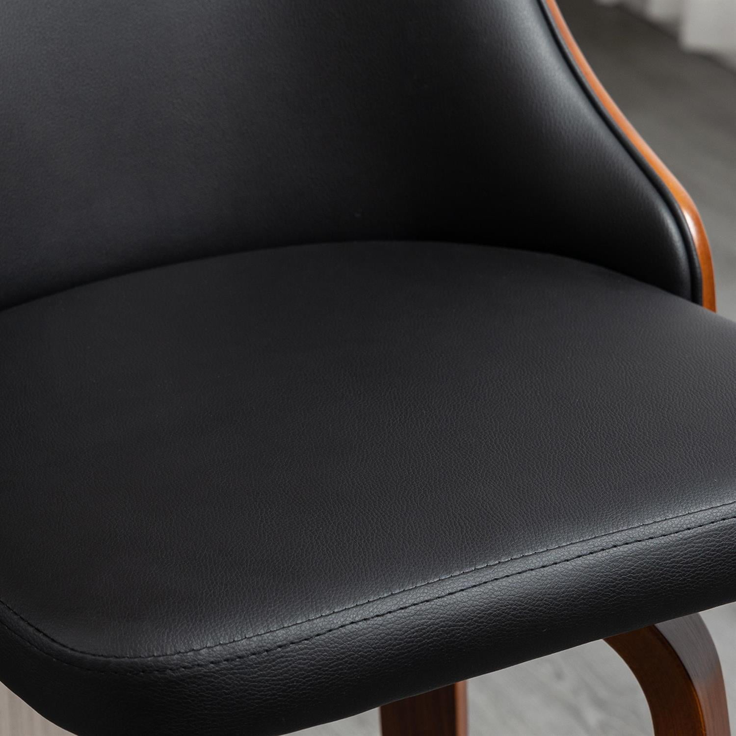 Demi Bonn Adjustable Height Bar Stools Set of 2, PU Leather Swivel Seating with Footrest & Tufted Back for Home Entertainment, Black