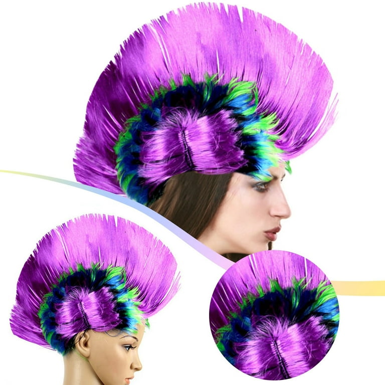 Sehao Rainbow Wig Curly Hair Colorful Wigs For Women And Girls Anime Role Play Wig Wigs Colorful Straight Hair Girls Easter Party G