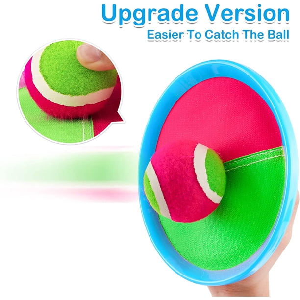 Morcheiong Jeu de balle à lancer et à attraper - Jouets d'extérieur pour enfants et famille avec 6 pagaies, 4 balles et 1 sac de rangement (noir Morcheiong Jeu de balle à lancer et à attraper - Jouets d'extérieur pour enfants et famille avec 6 pagaies, 4 balles et 1 sac de rangement (noir