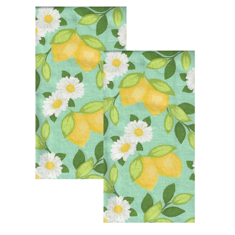 Daisy on White Flour Sack Towel