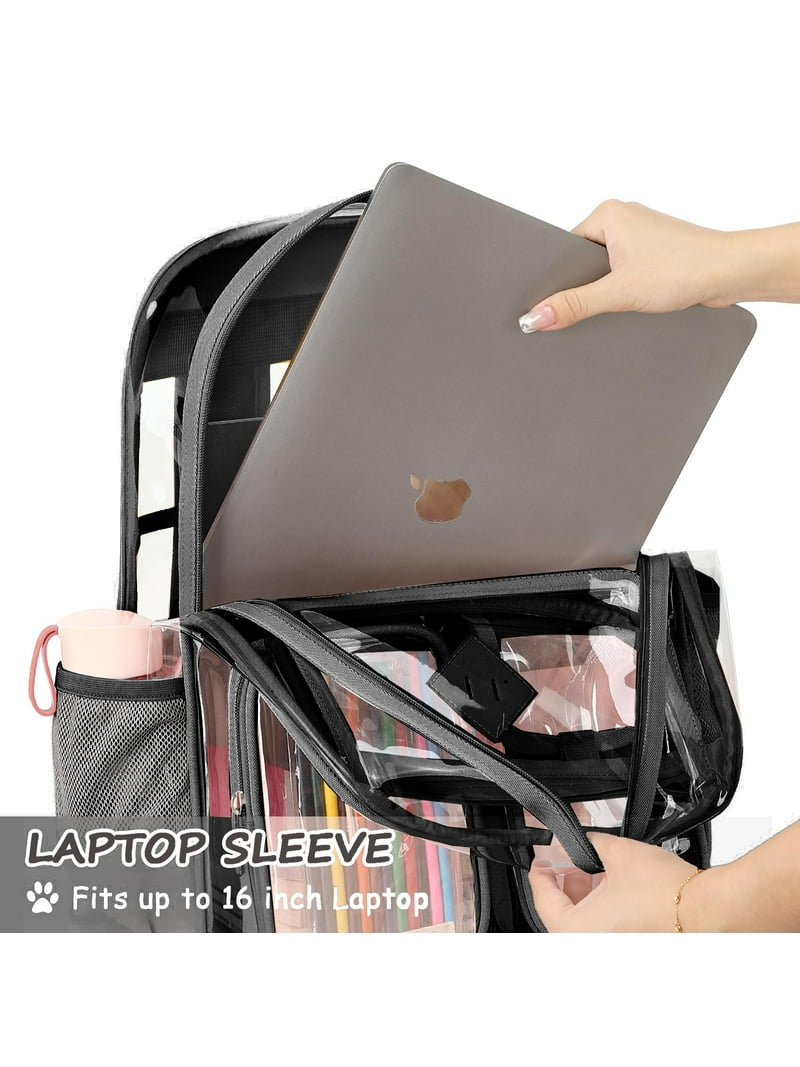 SANMADROLA Large Clear Waterproof See Through Backpack 