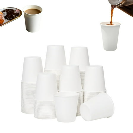 12 oz Hot Coffee Cups,Disposable Paper Coffee Cups,100 Pack,TGY Durable White Paper Containers for Office Cold and Hot Drinks