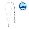 thumbnail image 4 of LNGOOR A Necklace Back Chain Necklaces Silver Jewelry Body Chains Rhinestone Body Chain Bride, 4 of 6