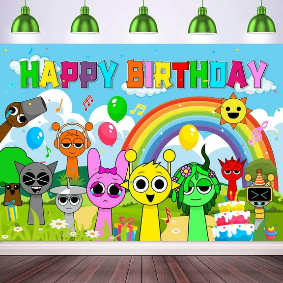 Birthday Party Decorations Backdrop Banner 5x3Ft Music Note Style Backdrop for Photography Blue Large Size Wall Background for Boys Girls