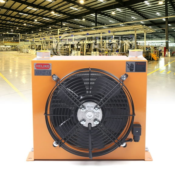 Hydraulic Oil Cooler for Industrial Equipment – Efficient Heat Dissipation with 5-Blade Fan, 26.42 Gal/min Airflow, Compact Design, AC Motor, and Durable Aluminum Construction