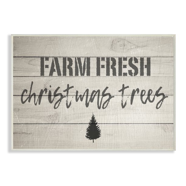 the stupell home decor collection farm fresh christmas trees vintage sign wall plaque art 10 x 0 5 x 15