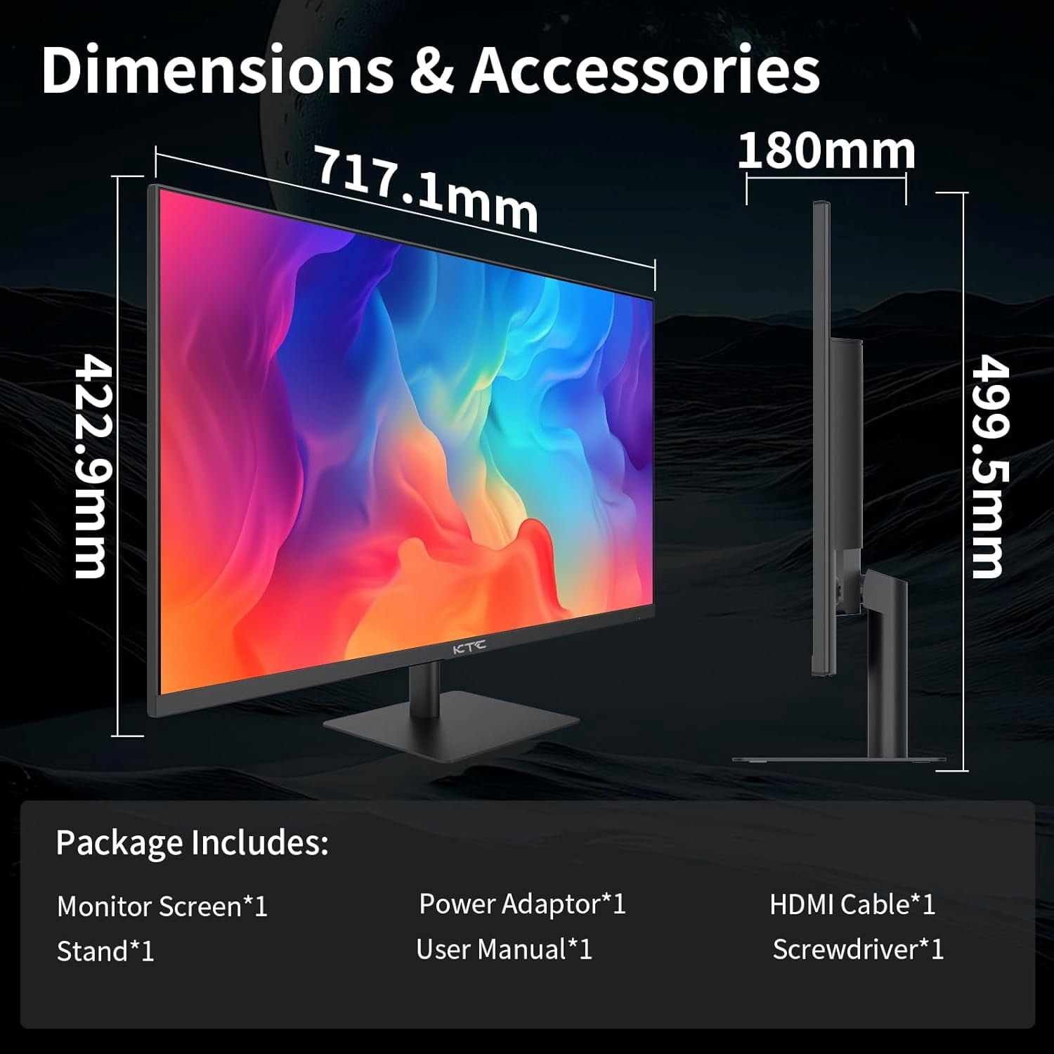 KTC 32 Inch 2K 120Hz Computer Monitor, IPS QHD 2560x1440 Monitor with Ultra-Thin Bezels, HDR10, Adaptive Sync, HDMI/Display Ports, Tilt Adjustable, Eyecare, Ideal for Office and Casual Gaming