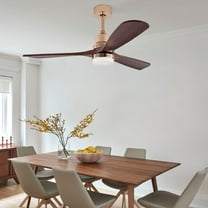3 Fan Blades Ceiling Fans with Lights Indoor Ceiling Fan Light Fixtures Brown Gold 48in