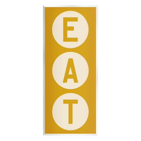 Stupell Industries Retro Style Eat Circle Letters Sign Graphic Art Unframed Art Print Wall Art, Design by Ryan Fowler