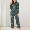 thumbnail image 3 of Wukai Modern Excavator Print Women's Pajama Set - Soft Long Sleeve Sleepwear for Comfort and Style-Small, 3 of 9