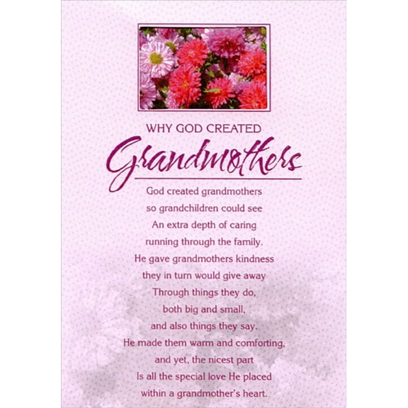 Designer Greetings Why God Created Grandmothers Religious / Inspirational Birthday Card