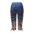 thumbnail image 4 of Azrian Pants for Women 2023, Womens Plus Size Pants Summer Casual Drawstring Printed Cropped Pants Clearance, 4 of 5