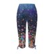 thumbnail image 4 of ICHUANYI Clearance Women's Summer Casual Drawstring Printed Cropped Pants(Navy, XXL) ICHUANYI WER2023080802619, 4 of 5