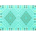 thumbnail image 1 of Ahgly Company Machine Washable Indoor Rectangle Southwestern Turquoise Blue Country Area Rugs, 3' x 5', 1 of 4