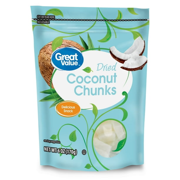 Great Value Dried Coconut Chunks, 6 oz