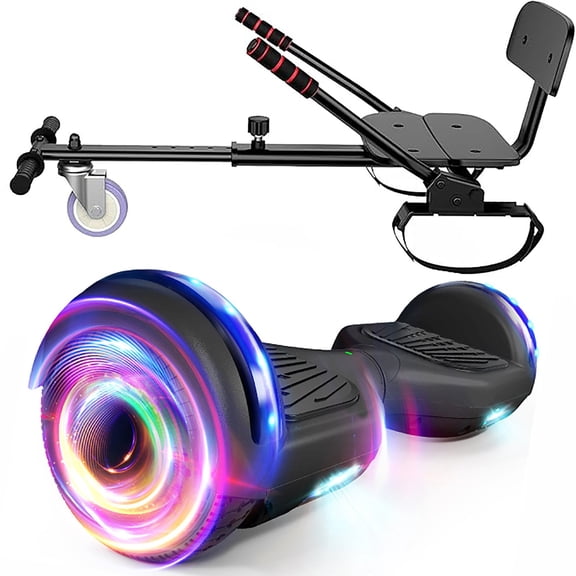 LIEAGLE Hoverboard with Seat, 6.5" Hover Board Go Kart, 300W Powerful Motor, 6-10MPH Max Speed Self Balancing Electric Scooter