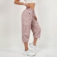 thumbnail image 7 of Resicozy Womens Capris with Pockets Loose Fit Casual Capri Pants Dressy Lightweight Ladies Baggy Cargo Pants for Hiking Pink S, 7 of 7
