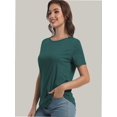 thumbnail image 2 of Womens Short Sleeve Basic Shirts Crewneck Tees Loose Fit Fashion Tops Casual Summer Clothes, 2 of 6