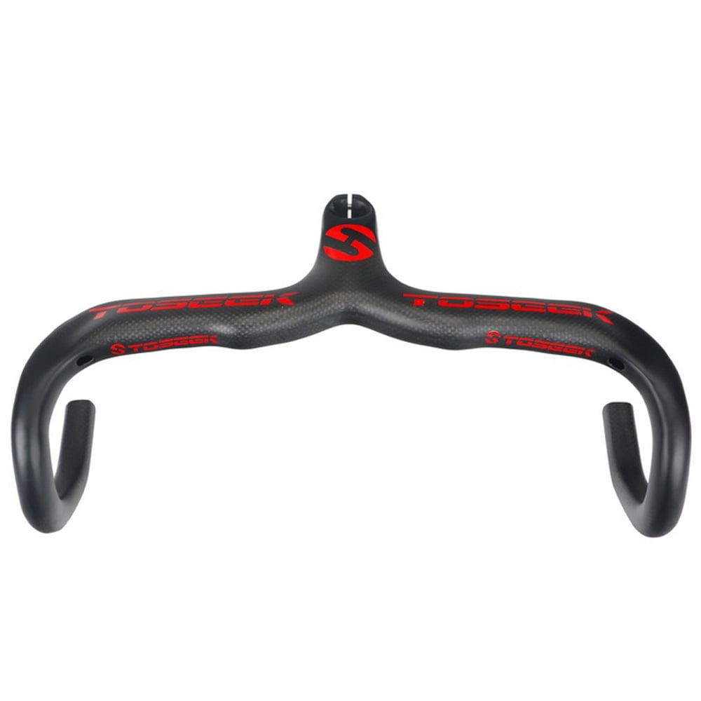 TOSEEK Aero Drop Bar Carbon Fiber Road Bike Integrated Bar Stem Handlebar 28.6mm 