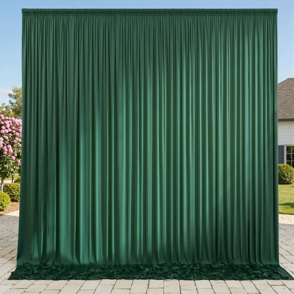 Cortinas de telón de fondo NSSONBEN, antiarrugas, color verde cazador, 3 x 2,4 m