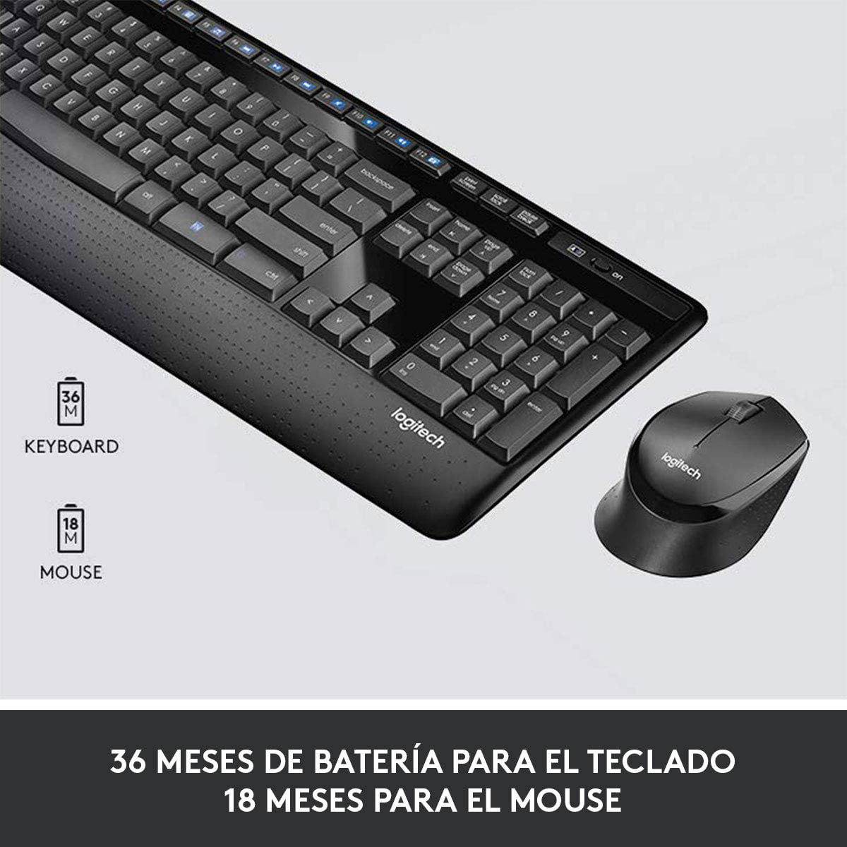 Logitech Wireless Combo MK345 - Keyboard and mouse set - wireless - 2.4 GHz - Spanish QWERTY - black