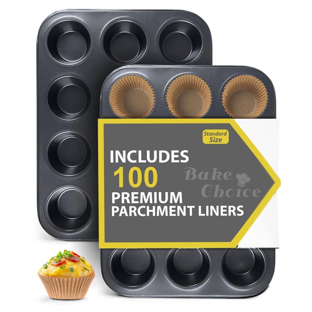 Bake Choice Set de 2 moldes para muffins antiadherentes de 12 cavidades