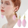 thumbnail image 2 of Rinsvye Style Earrings Retro Big Earrings For Women Jewelry Leaves Long Feather Earrings Earring Hoops Small Beach Holiday Style Female Double Pearl Earrings Earrings, 2 of 8