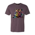 thumbnail image 2 of Wild Bobby, Colorful Rainbow Tiger Animal Lover Mens Premium Tri Blend T-Shirt, Vintage Purple, X-Large, 2 of 3