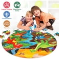 thumbnail image 3 of SYNARRY Dinosaur Floor Puzzle for Kids Age 3-8, 70-Piece Large Wooden Jigsaw Puzzle Set, FSC Certified Educational Puzzles, 3 of 8