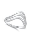 thumbnail image 4 of Modern Triple Wave Minimalist Sterling Silver Ring 925 Jewelry Female Male Unisex Size 5, 4 of 4