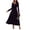 Violet, variant on Women's Square Neck Long Sleeve Velvet Dress with a Classic Silhouette for Evening Wear 100% Polyester Velvet