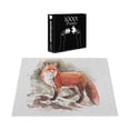 thumbnail image 4 of Ambesonne Fox Jigsaw Puzzle, Watercolor Bushy Tail Tod, Heirloom-Quality Fun Activity for Family Durable Cardboard, 1000 pcs, Burnt Sienna White Brown, 4 of 6