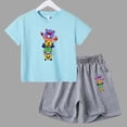 thumbnail image 3 of Conjunto de 2 piezas de camiseta y pantalones cortos de manga corta para niños y adolescentes de verano 2024, divertido juego de lucha, Anime, Cosplay, ropa de algodón para niños y bebés, 3 of 5