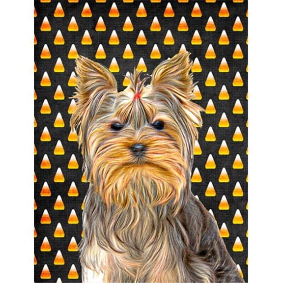 Candy Corn Halloween Yorkie & Yorkshire Terrier Flag Garden Size