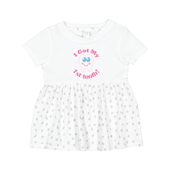 Inktastic I Got My 1st Tooth Girls Baby Dress