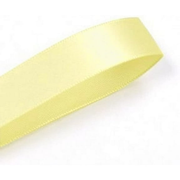 3/8" Wide Baby Maize Double Faced Satin Ribbon - 100 Yards (Light Yellow)