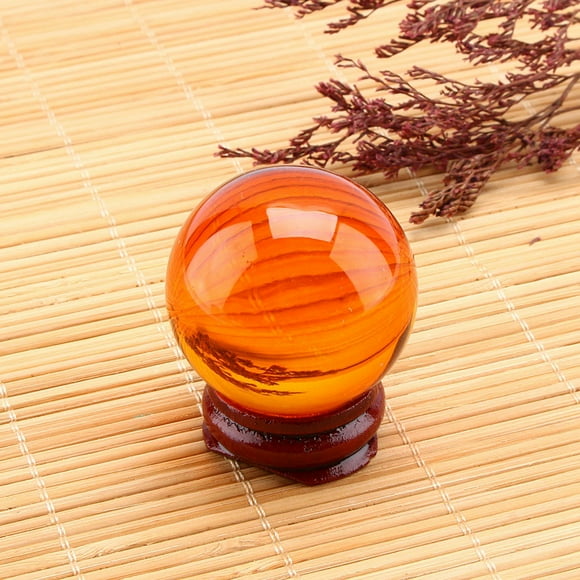 Amber Ball Sphere Ball Sphere Ball With Stand Craft Collection 1Pc Asian Rare Natural Quartz Amber Color Healing Ball Sphere 40mm+Stand