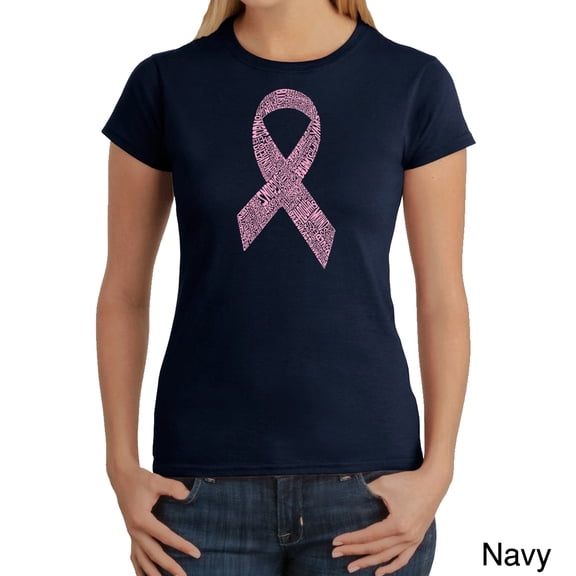 LA Pop Art Women's Word Art T-Shirt - CREATED OUT OF 50 SLANG TERMS FOR BREASTS