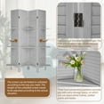 thumbnail image 5 of 4-Panel Room Divider with Shelves,5.6ft Tall Folding Privacy Screen Panels, Room Divider Wall Divider for Room Separation, Room Divider Shelves,Effectively Block Sight,Grey, 5 of 6