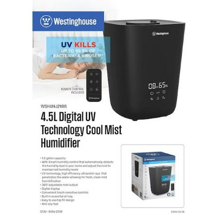 Westinghouse 1.18-Gallons Tabletop Cool Mist Humidifier