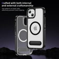 thumbnail image 3 of Magnetic & Stand Designed for iPhone 15 Case fit for MagSafe, Luxury Hybrid Shockproof Drop Protective Lightweight Phone Case for iPhone 15, Built-in Invisible Kickstand, Black+Clear, 3 of 7