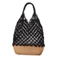thumbnail image 3 of Bolso de hombro Sunnimix De paja hecho a Mano para mujer Negro blanco, 3 of 8