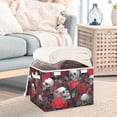 thumbnail image 5 of Foldable Fabric Storage Bin With Handle Collapsible Basket Box Storage With Lid Organizer Skulls&red Roses, 5 of 7