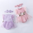 thumbnail image 5 of Gubotare Baby Clothes for Girls Newborn Baby Girls Romper Jumpsuit Infant Girl Summer 0 3 6 9 12 18 24 Months (Pink,1-3 Months), 5 of 5