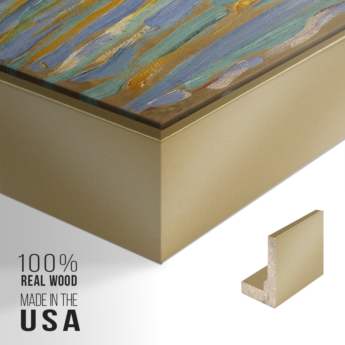 Vintage Landscape-CXIV By Wexford Home Framed in Gold Wood Gallery Wrapped Canvas 17 in. x 25 in.
