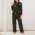 thumbnail image 2 of Lsque Paris Romantic Pattern Long Sleeve Pajama Set for Women - Soft 2-Piece Sleepwear and Loungewear Set with Pockets, Comfy Nightwear-, 2 of 7